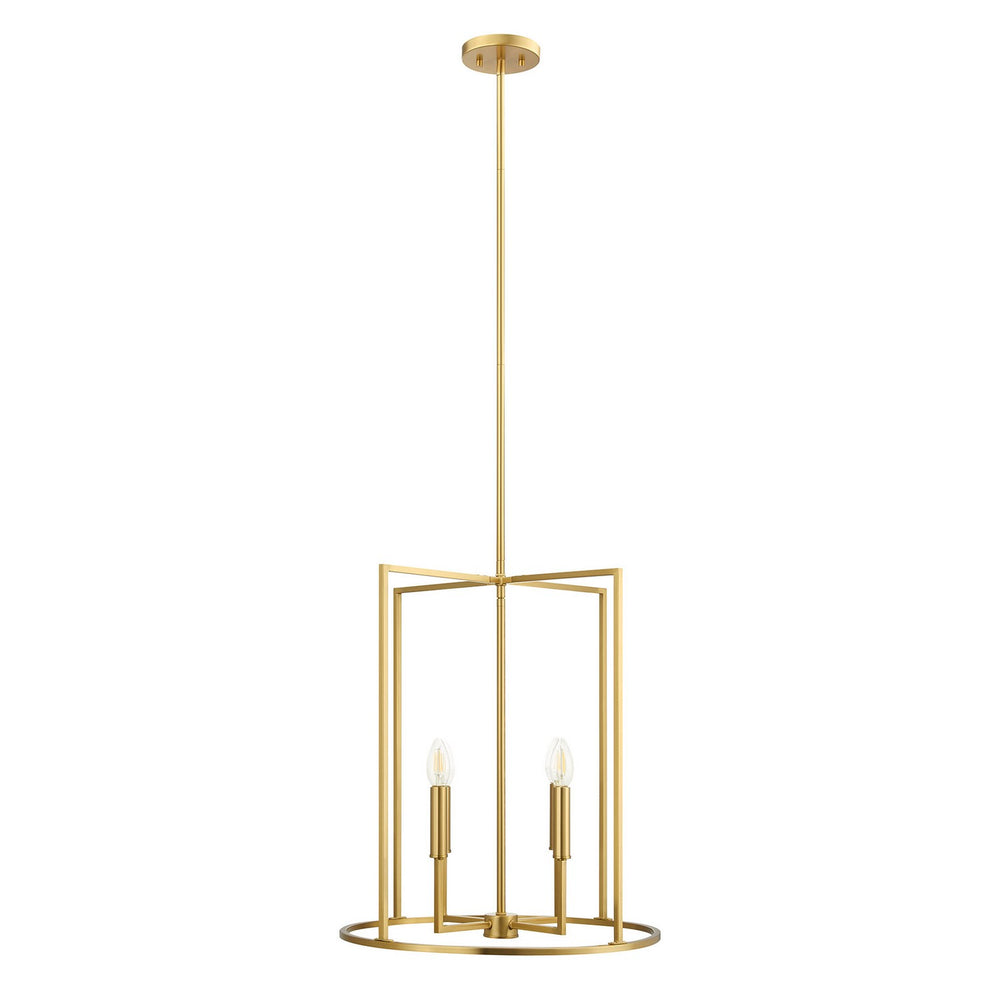 Meridian - Four Light Pendant - Natural Brass- Union Lighting Luminaires Decor
