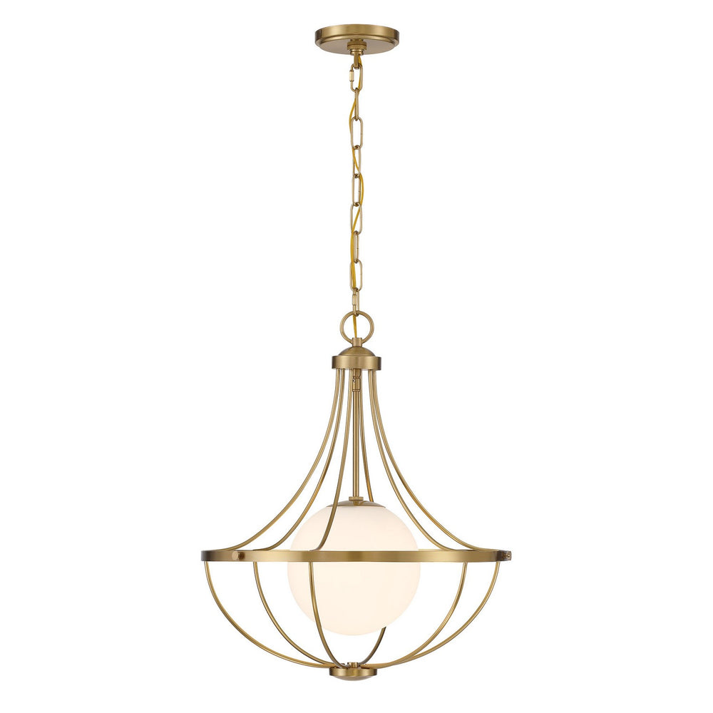 Meridian - One Light Pendant - Natural Brass- Union Lighting Luminaires Decor