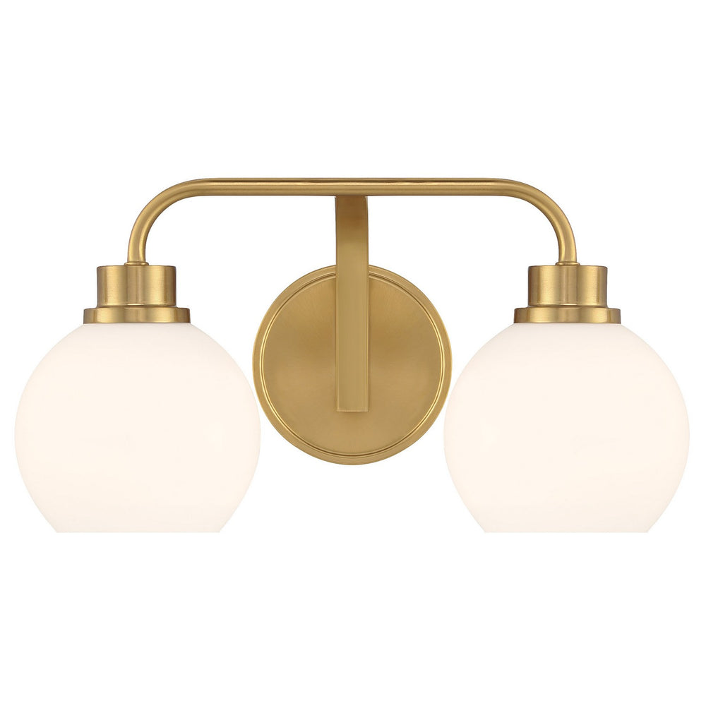 Meridian - Two Light Bathroom Vanity - Natural Brass- Union Lighting Luminaires Decor