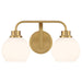 Meridian - Two Light Bathroom Vanity - Natural Brass- Union Lighting Luminaires Decor