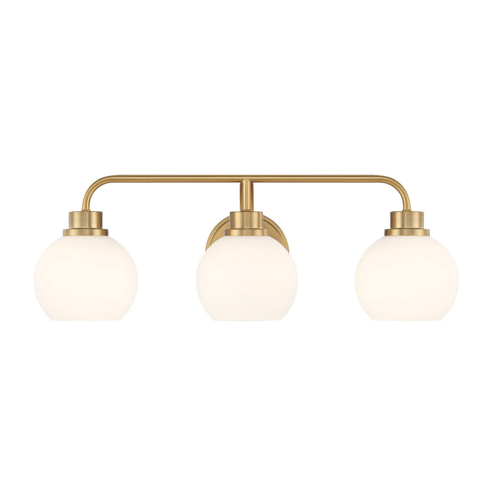Meridian - Three Light Bathroom Vanity - Natural Brass- Union Lighting Luminaires Decor
