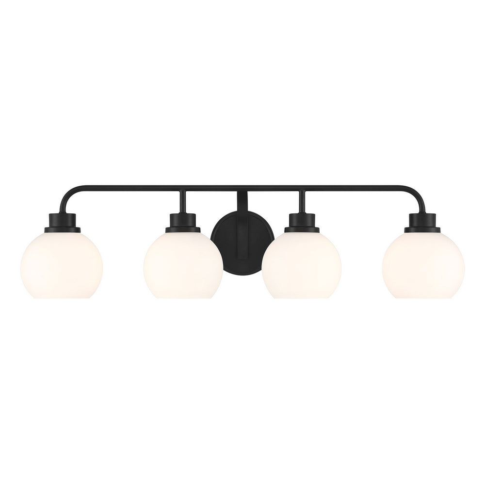 Meridian - Four Light Bathroom Vanity - Matte Black- Union Lighting Luminaires Decor
