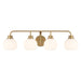 Meridian - Four Light Bathroom Vanity - Natural Brass- Union Lighting Luminaires Decor
