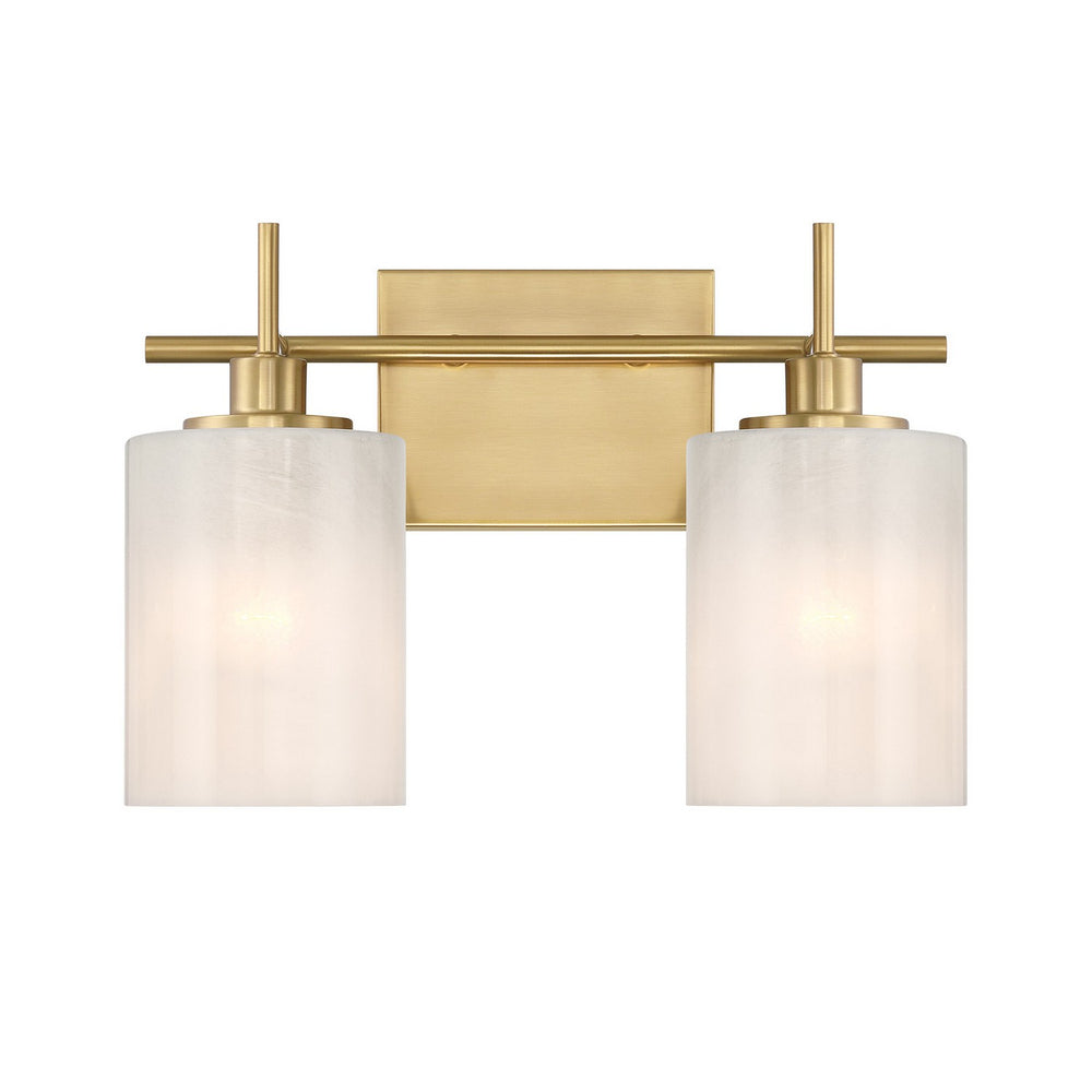 Meridian - Two Light Bathroom Vanity - Natural Brass- Union Lighting Luminaires Decor