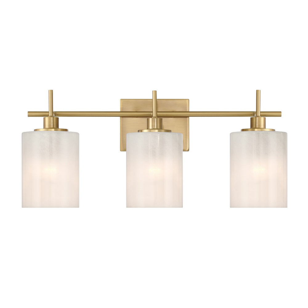 Meridian - Three Light Bathroom Vanity - Natural Brass- Union Lighting Luminaires Decor