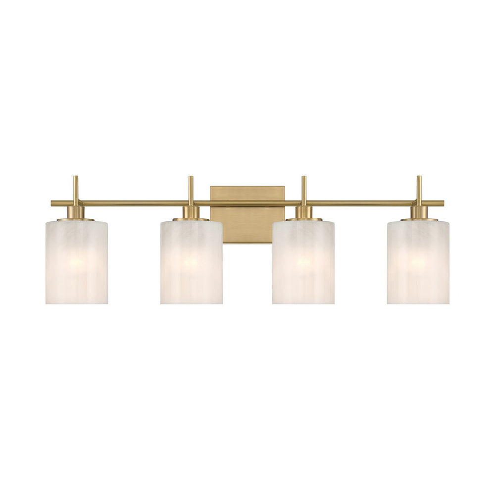 Meridian - Four Light Bathroom Vanity - Natural Brass- Union Lighting Luminaires Decor