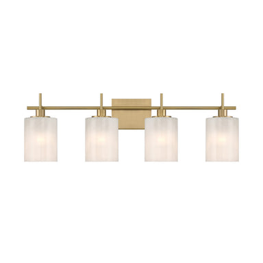 Meridian - Four Light Bathroom Vanity - Natural Brass- Union Lighting Luminaires Decor