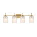 Meridian - Four Light Bathroom Vanity - Natural Brass- Union Lighting Luminaires Decor