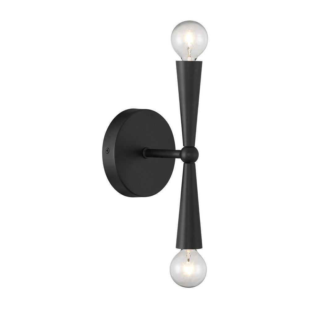 Meridian - Two Light Wall Sconce - Matte Black- Union Lighting Luminaires Decor