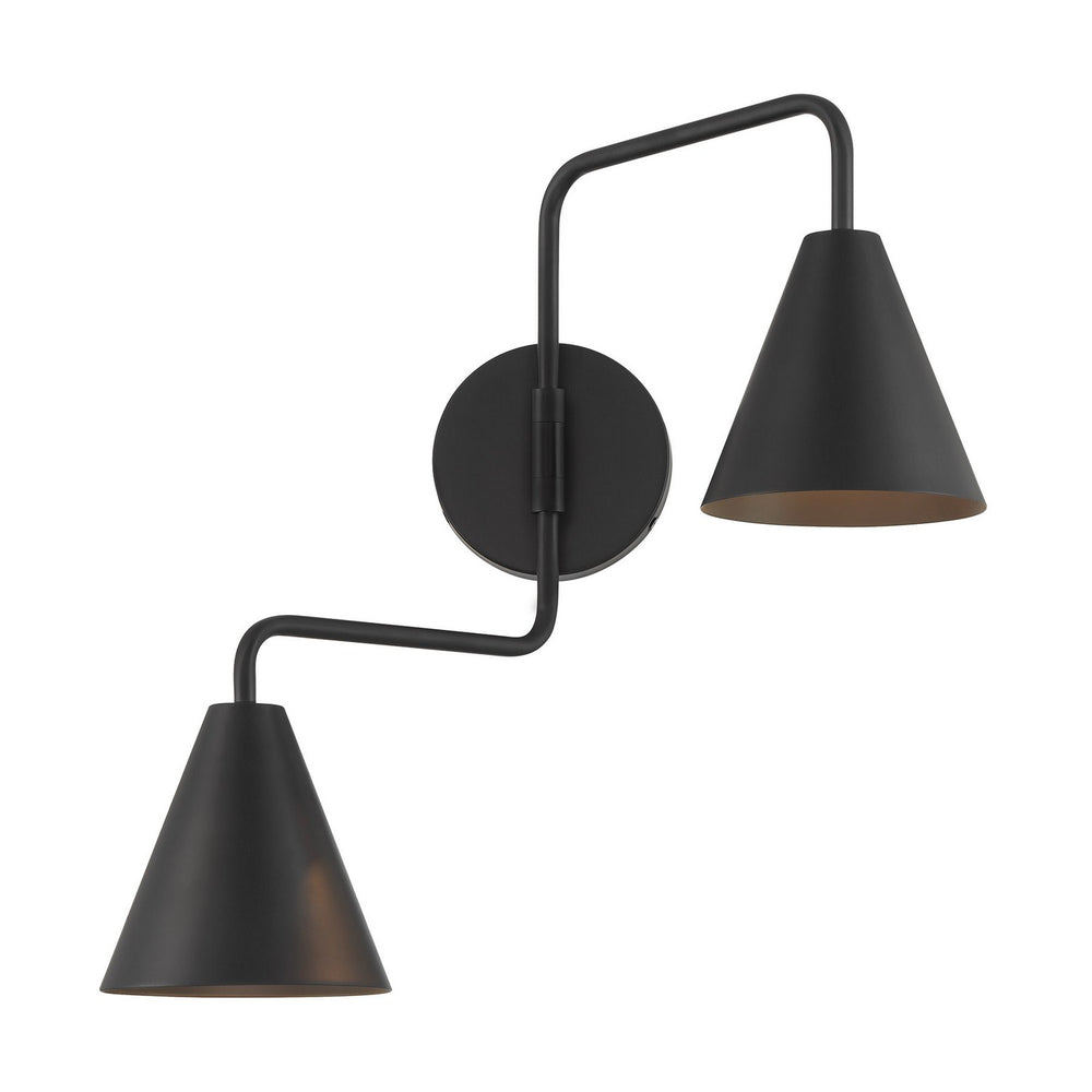 Meridian - Two Light Wall Sconce - Matte Black- Union Lighting Luminaires Decor