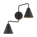 Meridian - Two Light Wall Sconce - Matte Black- Union Lighting Luminaires Decor