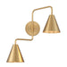 Meridian - Two Light Wall Sconce - Natural Brass- Union Lighting Luminaires Decor