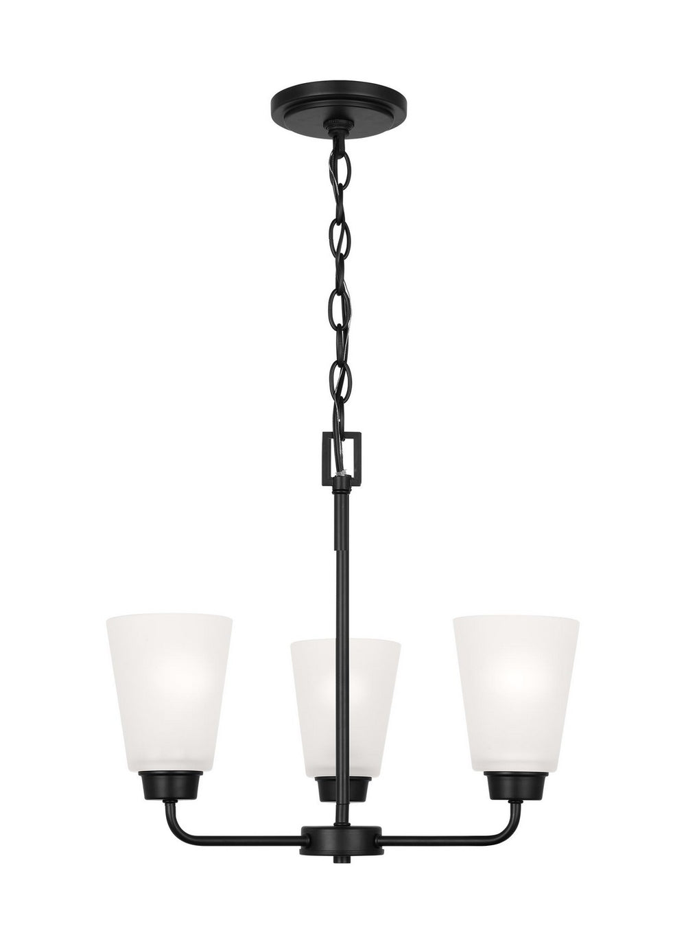 Generation Lighting Canada - Three Light Chandelier - Kerrville - Midnight Black- Union Lighting Luminaires Decor