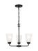 Generation Lighting Canada - Three Light Chandelier - Kerrville - Midnight Black- Union Lighting Luminaires Decor