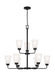 Generation Lighting Canada - Nine Light Chandelier - Kerrville - Midnight Black- Union Lighting Luminaires Decor