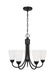 Generation Lighting Canada - Five Light Chandelier - Seville - Midnight Black- Union Lighting Luminaires Decor