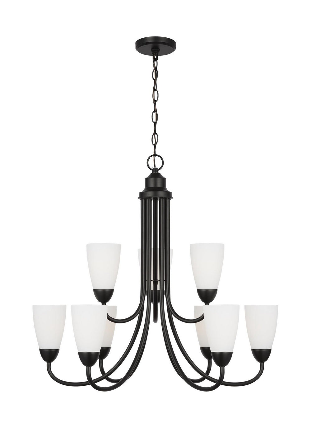 Generation Lighting Canada - Nine Light Chandelier - Seville - Midnight Black- Union Lighting Luminaires Decor