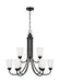 Generation Lighting Canada - Nine Light Chandelier - Seville - Midnight Black- Union Lighting Luminaires Decor
