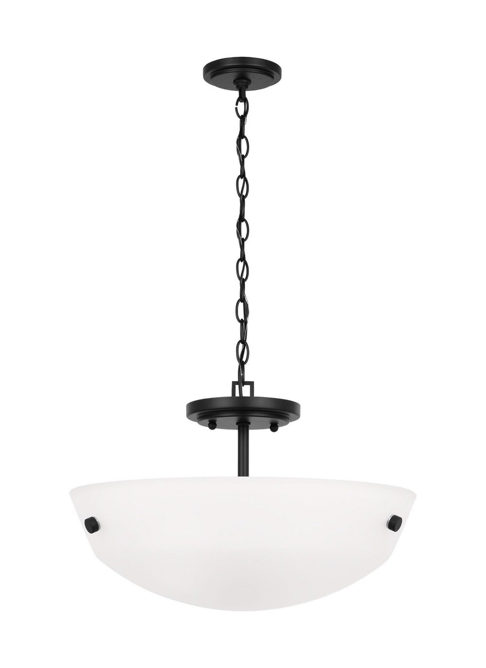 Generation Lighting Canada - Two Light Semi-Flush Convertible Pendant - Kerrville - Midnight Black- Union Lighting Luminaires Decor