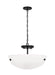 Generation Lighting Canada - Two Light Semi-Flush Convertible Pendant - Kerrville - Midnight Black- Union Lighting Luminaires Decor