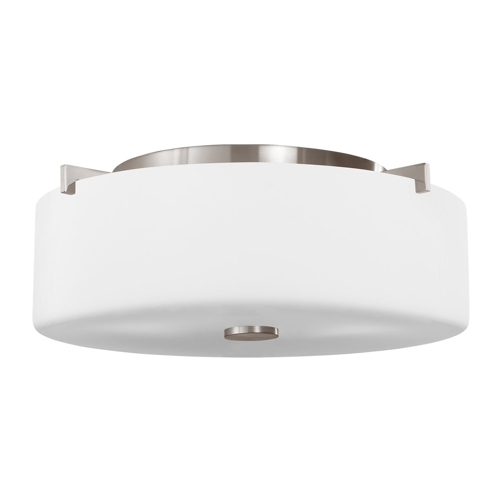 Generation Lighting Canada - Two Light Flush Mount - Sunset Drive - Brushed Steel- Union Lighting Luminaires Decor