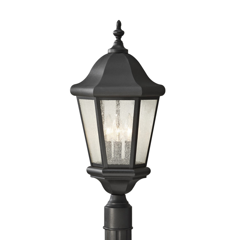 Generation Lighting Canada - Three Light Outdoor Post Lantern - Martinsville - Black- Union Lighting Luminaires Decor