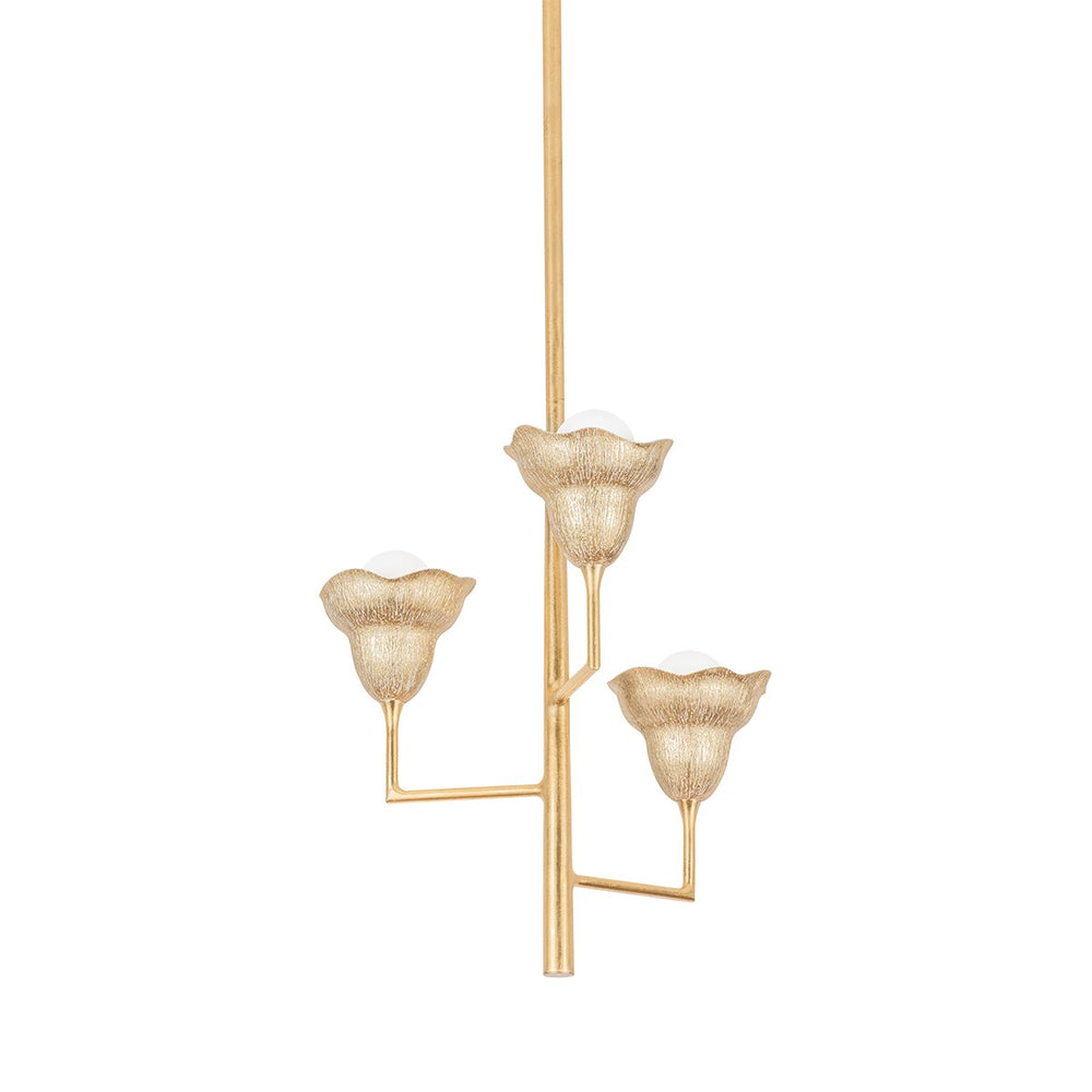 Hudson Valley Canada - Three Light Chandelier - Alora - Vintage Gold Leaf/Gilded Ivory- Union Lighting Luminaires Decor
