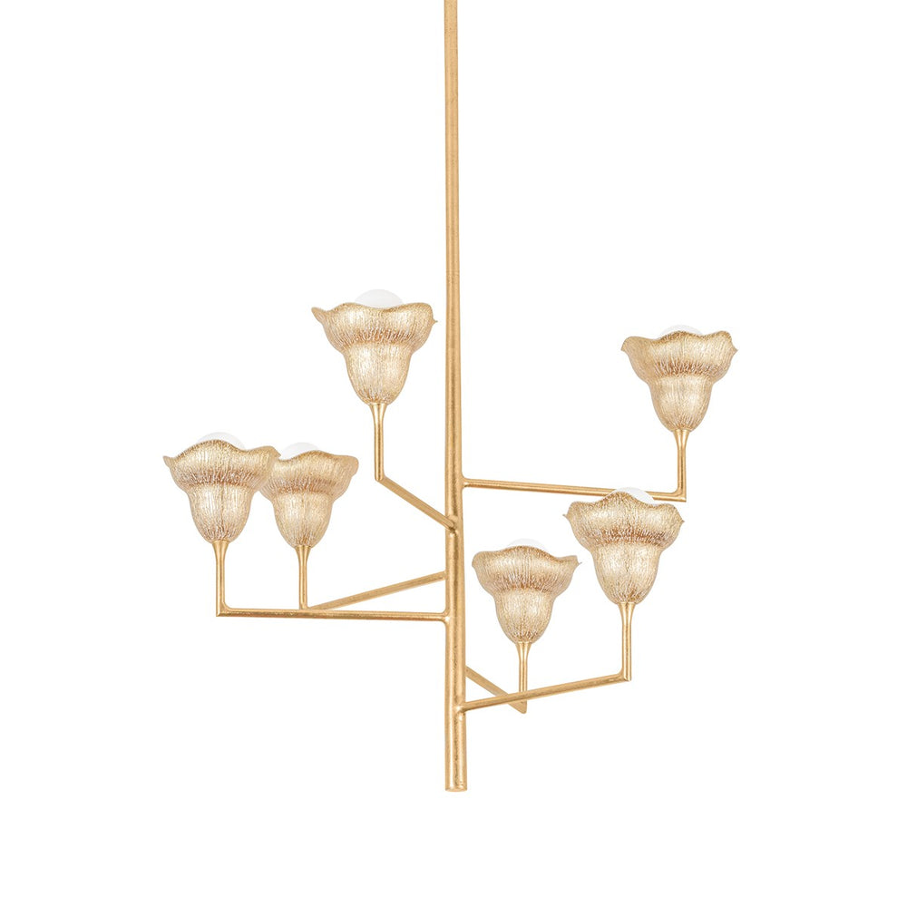 Hudson Valley Canada - Six Light Chandelier - Alora - Vintage Gold Leaf/Gilded Ivory- Union Lighting Luminaires Decor