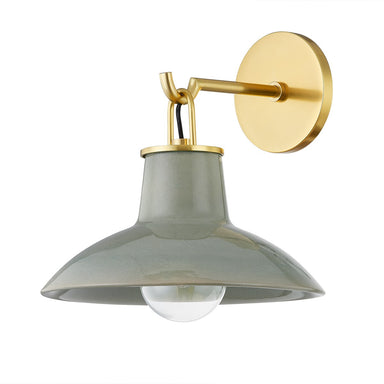 Hudson Valley Canada - One Light Wall Sconce - Pottersville - Aged Brass/Ceramic Moss Crackle- Union Lighting Luminaires Decor