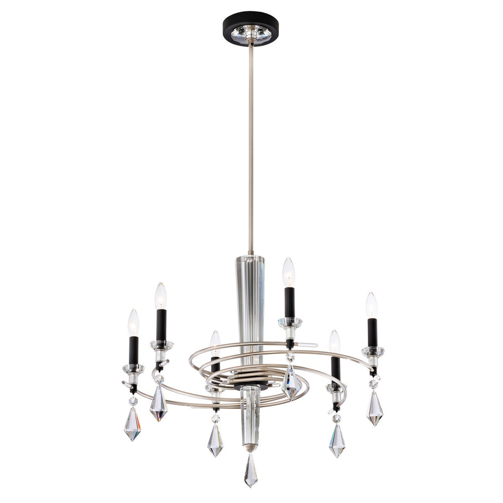 Schonbek - Six Light Chandelier - Tempest - Soft Silver/Black- Union Lighting Luminaires Decor