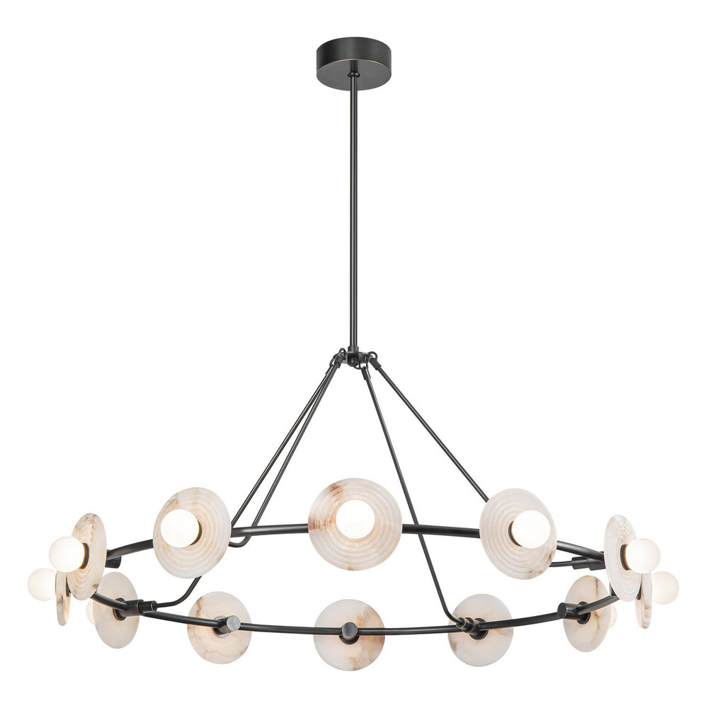 Alora Canada - LED Chandelier - Dahlia - Urban Bronze/Alabaster- Union Lighting Luminaires Decor