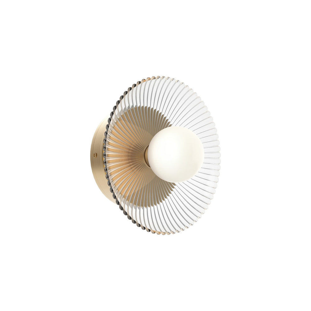 Alora Canada - LED Wall/Vanity - Hera - Brushed Gold/Clear Ribbed Glass- Union Lighting Luminaires Decor