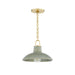 Hudson Valley Canada - One Light Pendant - Pottersville - Aged Brass/Ceramic Moss Crackle- Union Lighting Luminaires Decor
