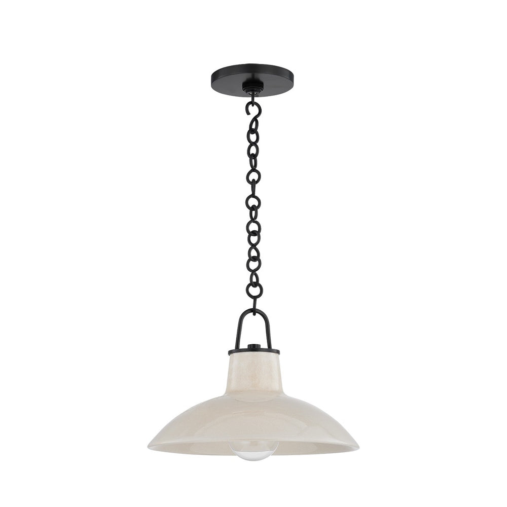 Hudson Valley Canada - One Light Pendant - Pottersville - Distressed Bronze/Ceramic Ivory Crackle- Union Lighting Luminaires Decor