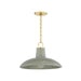 Hudson Valley Canada - One Light Pendant - Pottersville - Aged Brass/Ceramic Moss Crackle- Union Lighting Luminaires Decor