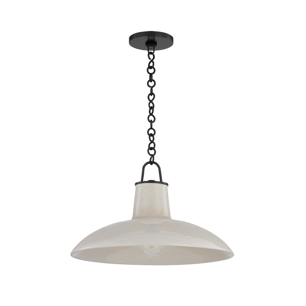 Hudson Valley Canada - One Light Pendant - Pottersville - Distressed Bronze/Ceramic Ivory Crackle- Union Lighting Luminaires Decor