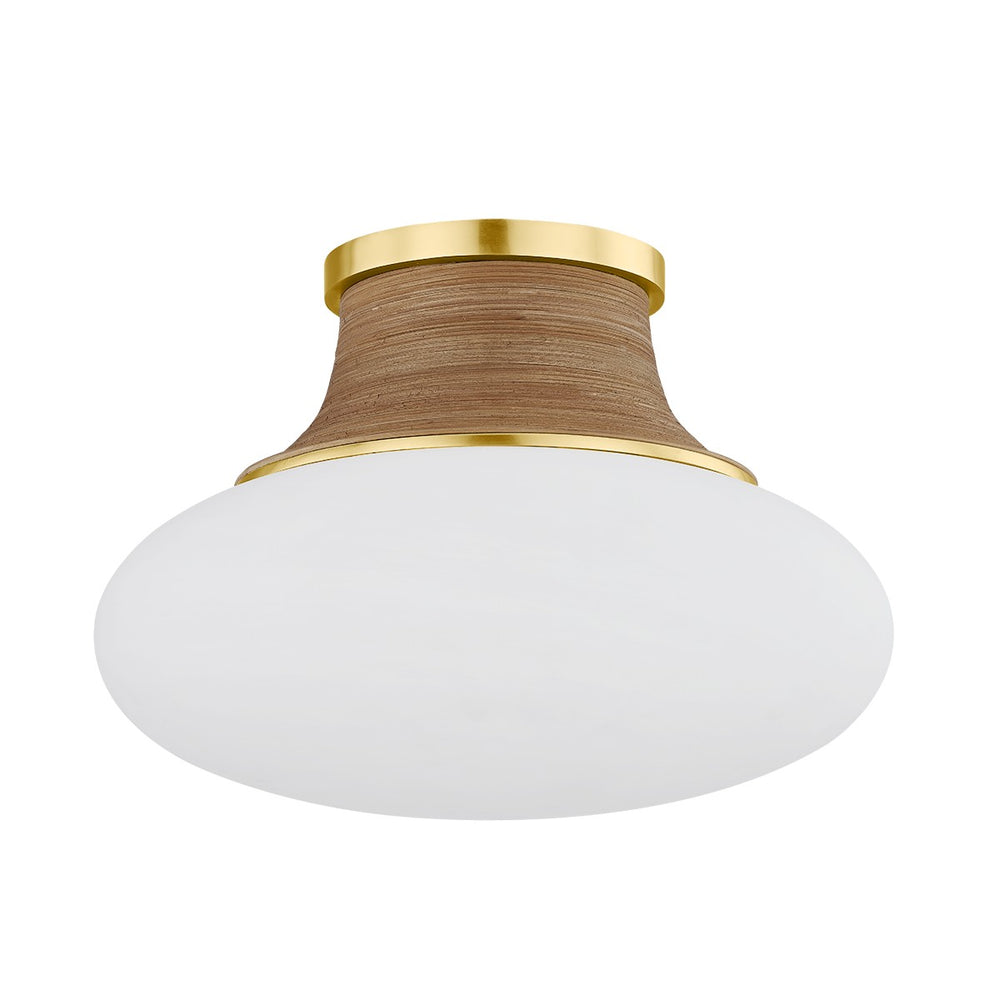 Hudson Valley Canada - One Light Flush Mount - Pearl River - Aged Brass- Union Lighting Luminaires Decor