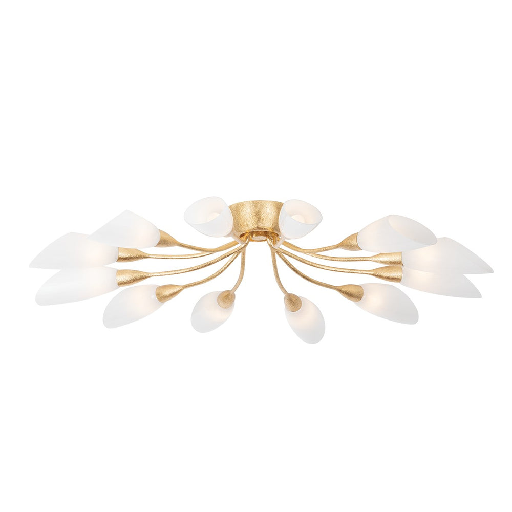 Hudson Valley Canada - 12 Light Semi Flush Mount - Enfield - Vintage Gold Leaf- Union Lighting Luminaires Decor