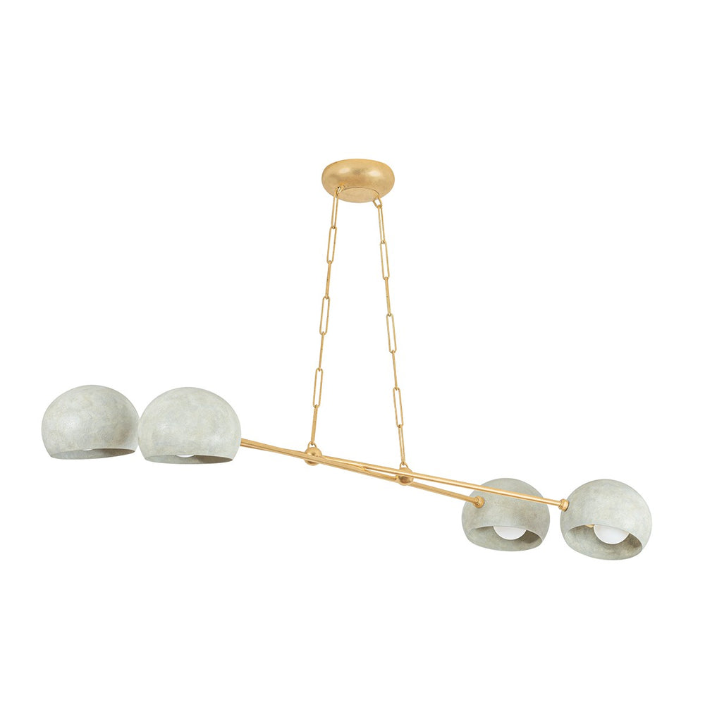 Hudson Valley Canada - Four Light Chandelier - Turner - Vintage Gold Leaf/Limewash Plaster- Union Lighting Luminaires Decor