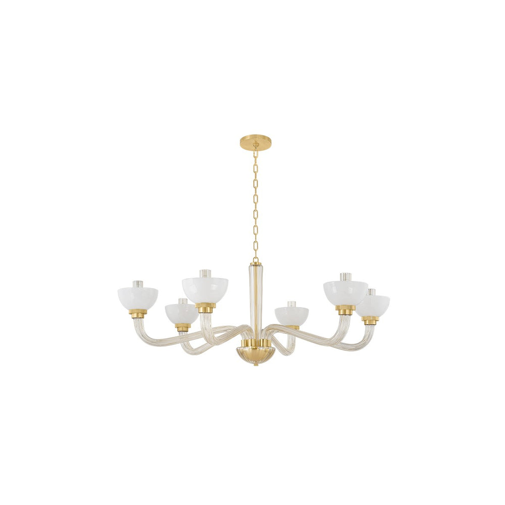 Hudson Valley Canada - Six Light Chandelier - St. Lawrence - Aged Brass- Union Lighting Luminaires Decor