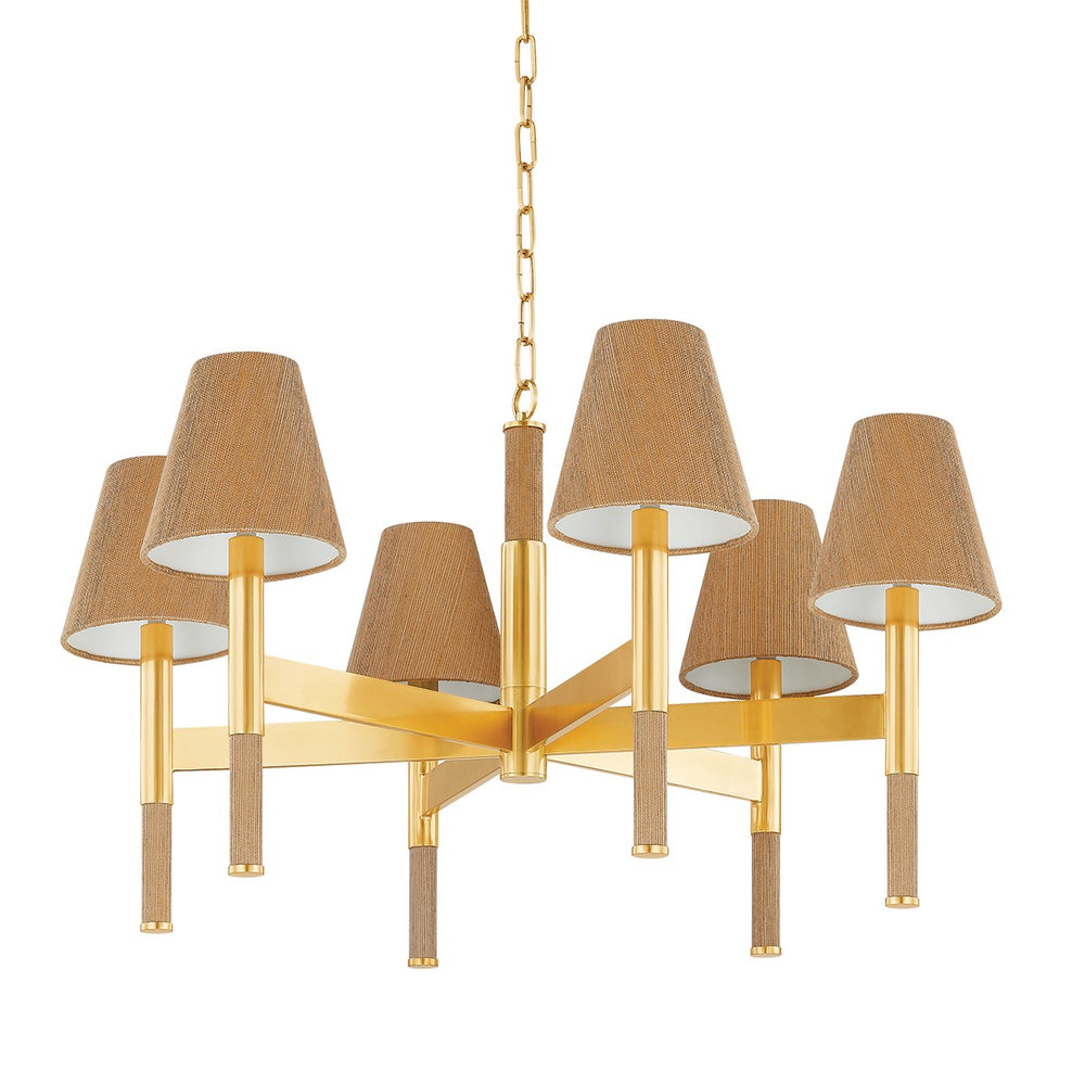 Hudson Valley Canada - Six Light Chandelier - Lindenwood - Aged Brass- Union Lighting Luminaires Decor