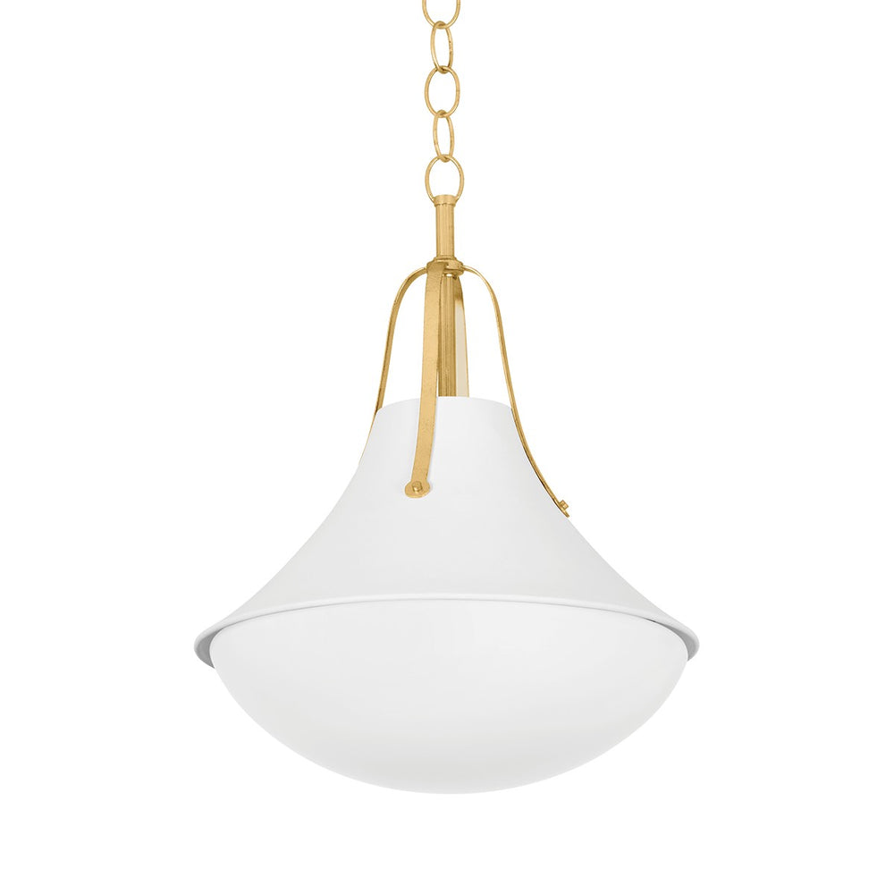 Hudson Valley Canada - One Light Pendant - Coventry - Vintage Gold Leaf/ White Plaster- Union Lighting Luminaires Decor