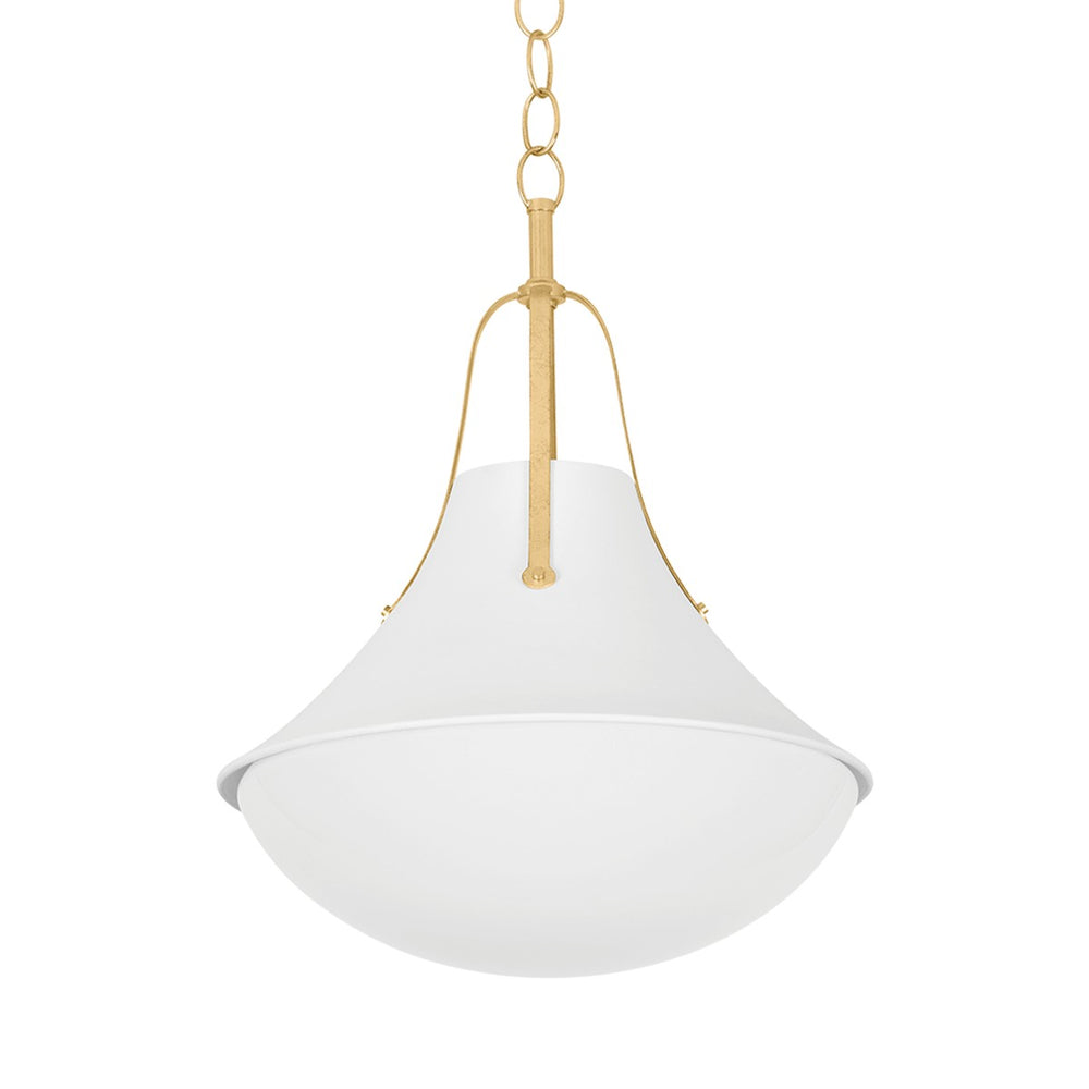 Hudson Valley Canada - One Light Pendant - Coventry - Vintage Gold Leaf/ White Plaster- Union Lighting Luminaires Decor