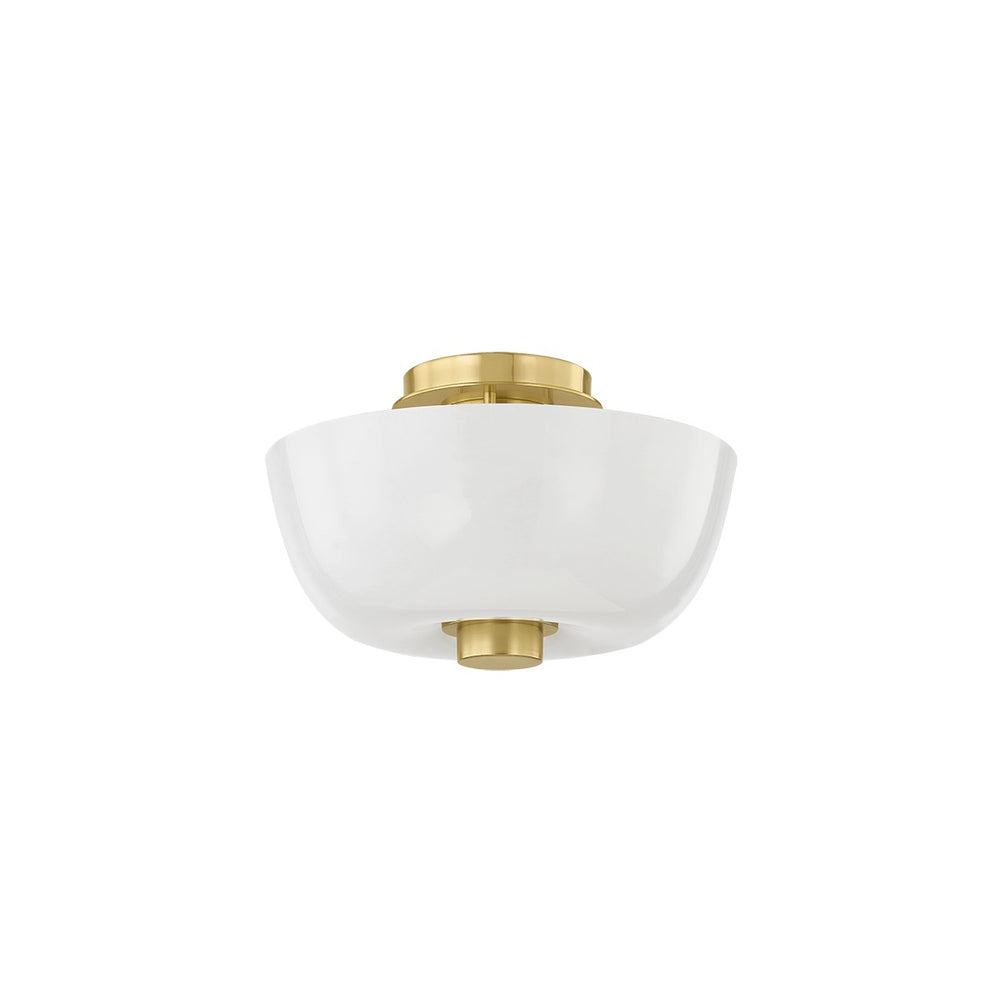 Hudson Valley Canada - One Light Flush Mount - Dove - Aged Brass- Union Lighting Luminaires Decor