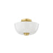 Hudson Valley Canada - One Light Flush Mount - Dove - Aged Brass- Union Lighting Luminaires Decor