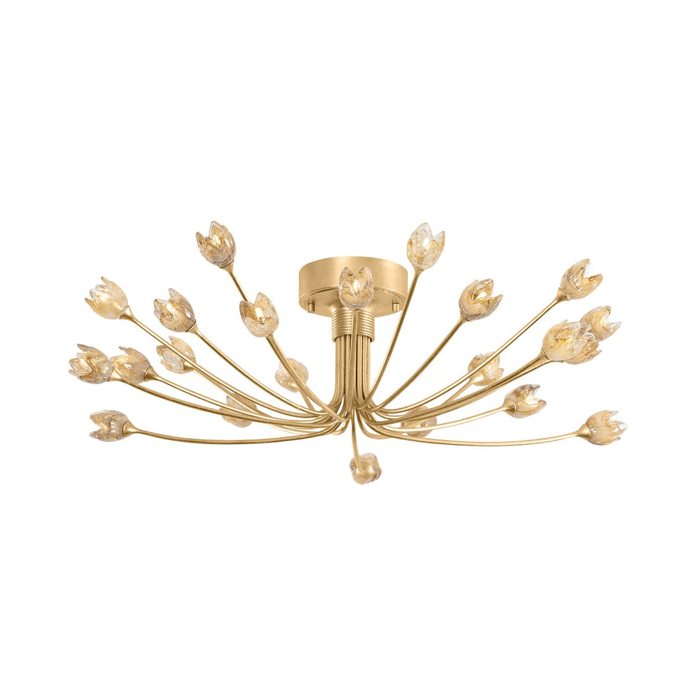 Hudson Valley Canada - 22 Light Semi Flush Mount - Falkirk - Vintage Gold Leaf- Union Lighting Luminaires Decor