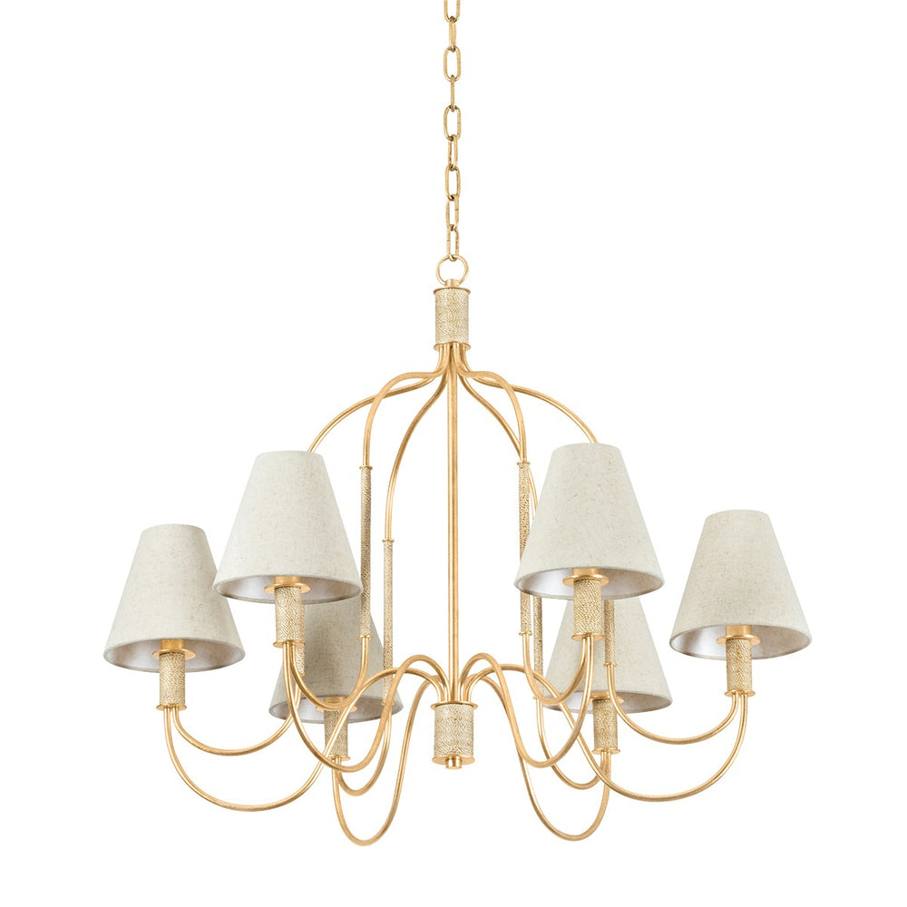 Hudson Valley Canada - Six Light Chandelier - Warrensburg - Vintage Gold Leaf- Union Lighting Luminaires Decor
