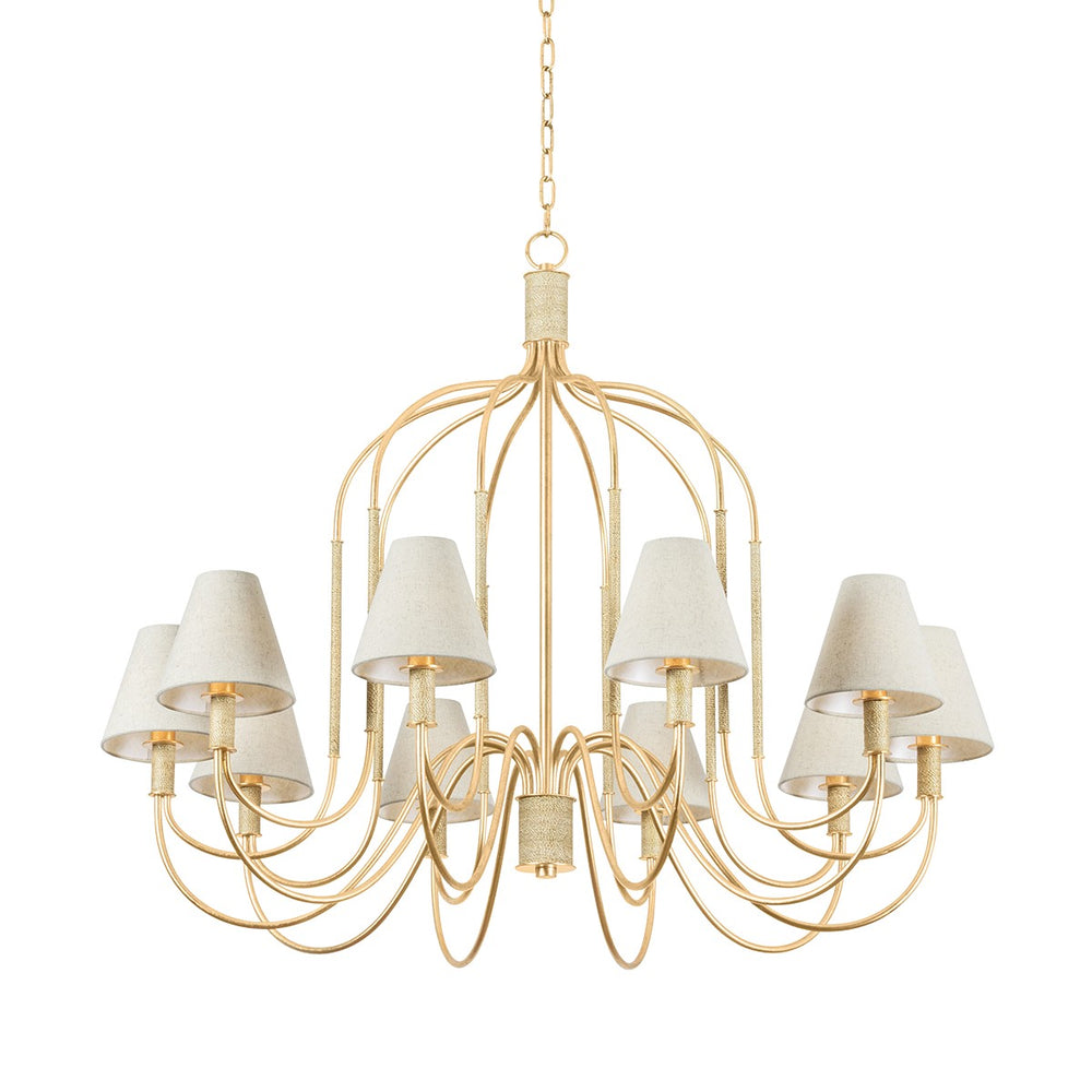 Hudson Valley Canada - Ten Light Chandelier - Warrensburg - Vintage Gold Leaf- Union Lighting Luminaires Decor