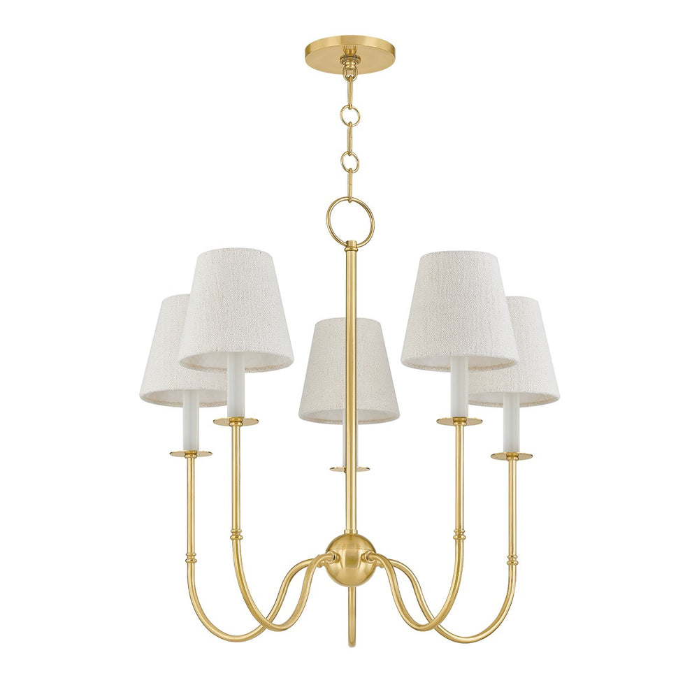 Hudson Valley Canada - Five Light Chandelier - Amina - Aged Brass- Union Lighting Luminaires Decor
