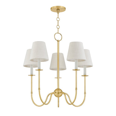 Hudson Valley Canada - Five Light Chandelier - Amina - Aged Brass- Union Lighting Luminaires Decor